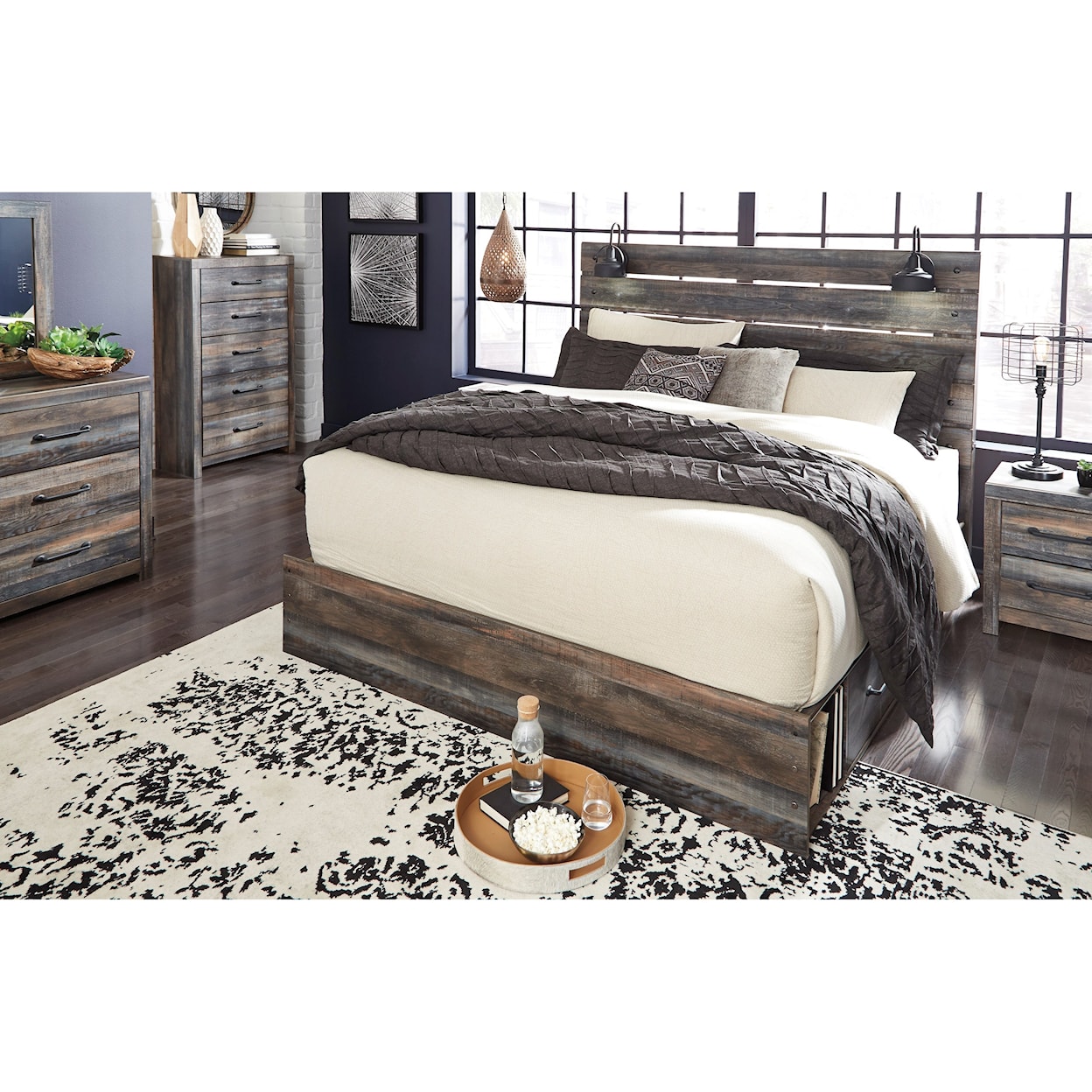 Ashley Furniture Signature Design Drystan King Storage Bed with 2 Drawers
