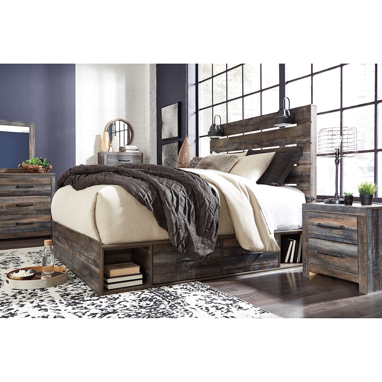 Ashley Furniture Signature Design Drystan King Storage Bed with 4 Drawers