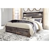 Ashley Furniture Signature Design Drystan King Bed w/ Lights & Footboard Drawers