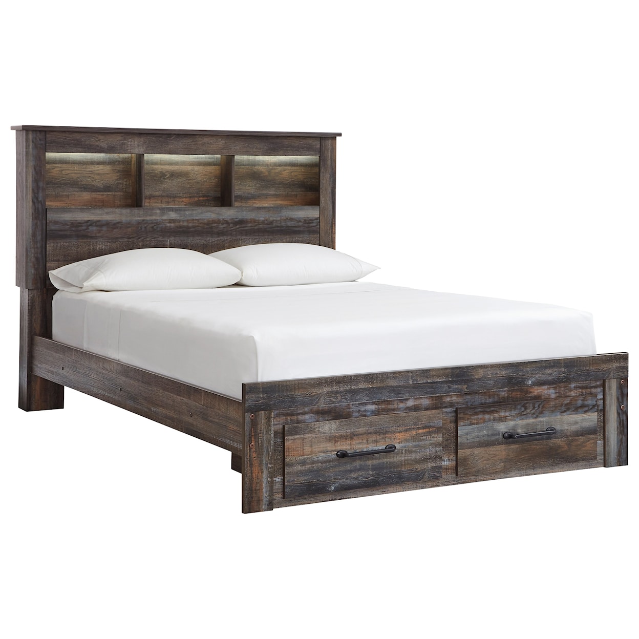Benchcraft Drystan Queen Bookcase Bed with Footboard Drawers