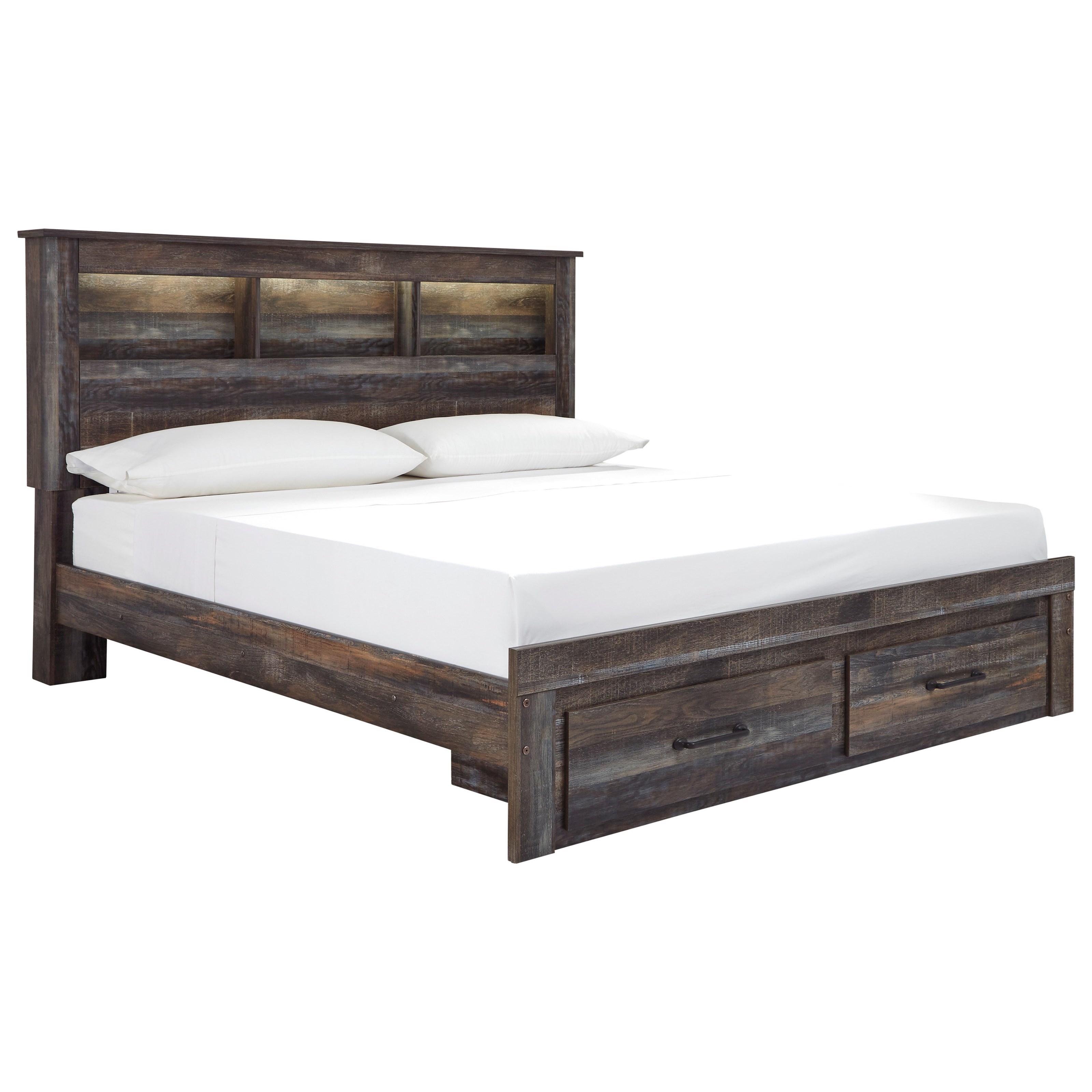 Signature Design by Ashley Drystan Rustic King Bookcase Bed with