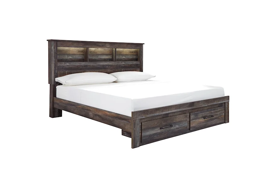 Drystan King Bookcase Bed with Footboard Drawers by Signature Design by Ashley Furniture at Sam's Appliance & Furniture