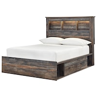 Rustic Full Bookcase Bed with Underbed Storage