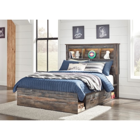 Full Bookcase Bed with Underbed Storage
