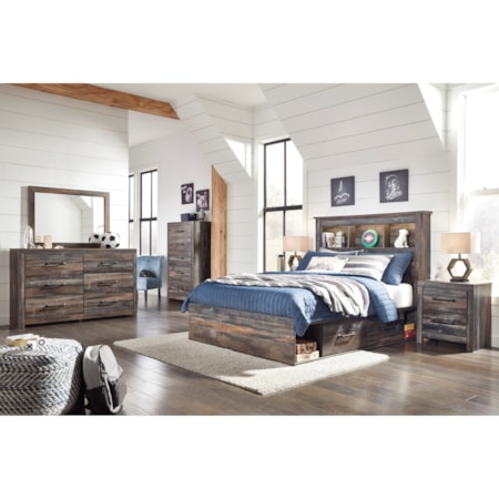 Full Bookcase Bed with Underbed Storage