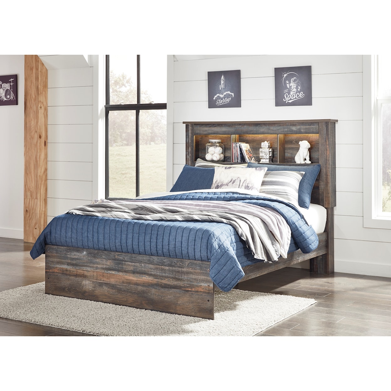 Ashley Signature Design Drystan King Bookcase Bed