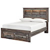 Signature Design Drystan Full Bookcase Bed with Footboard Drawers