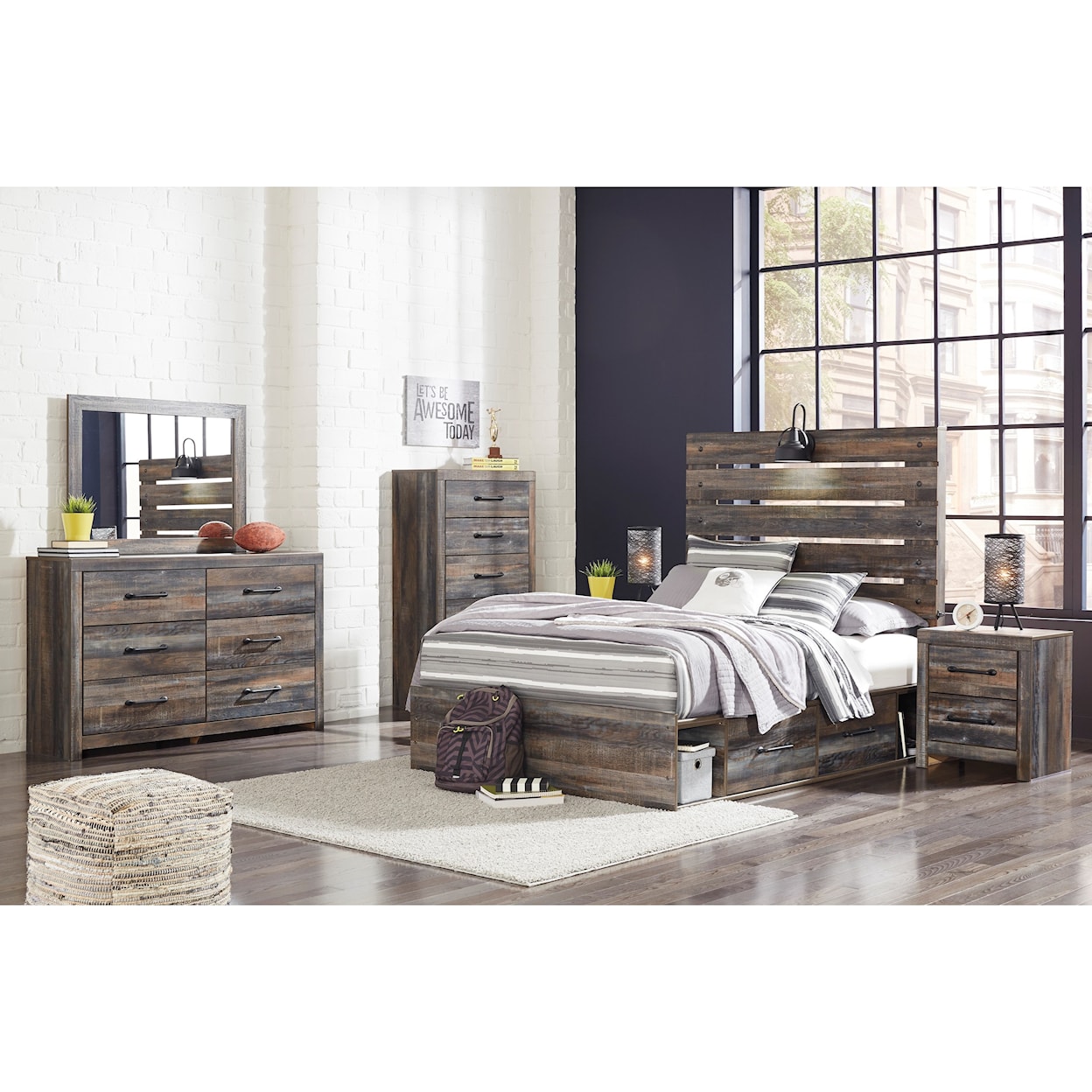 Ashley Signature Design Drystan Full Storage Bed with 2 Drawers