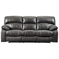 Faux Leather Power Reclining Sofa w/ Adjustable Headrests