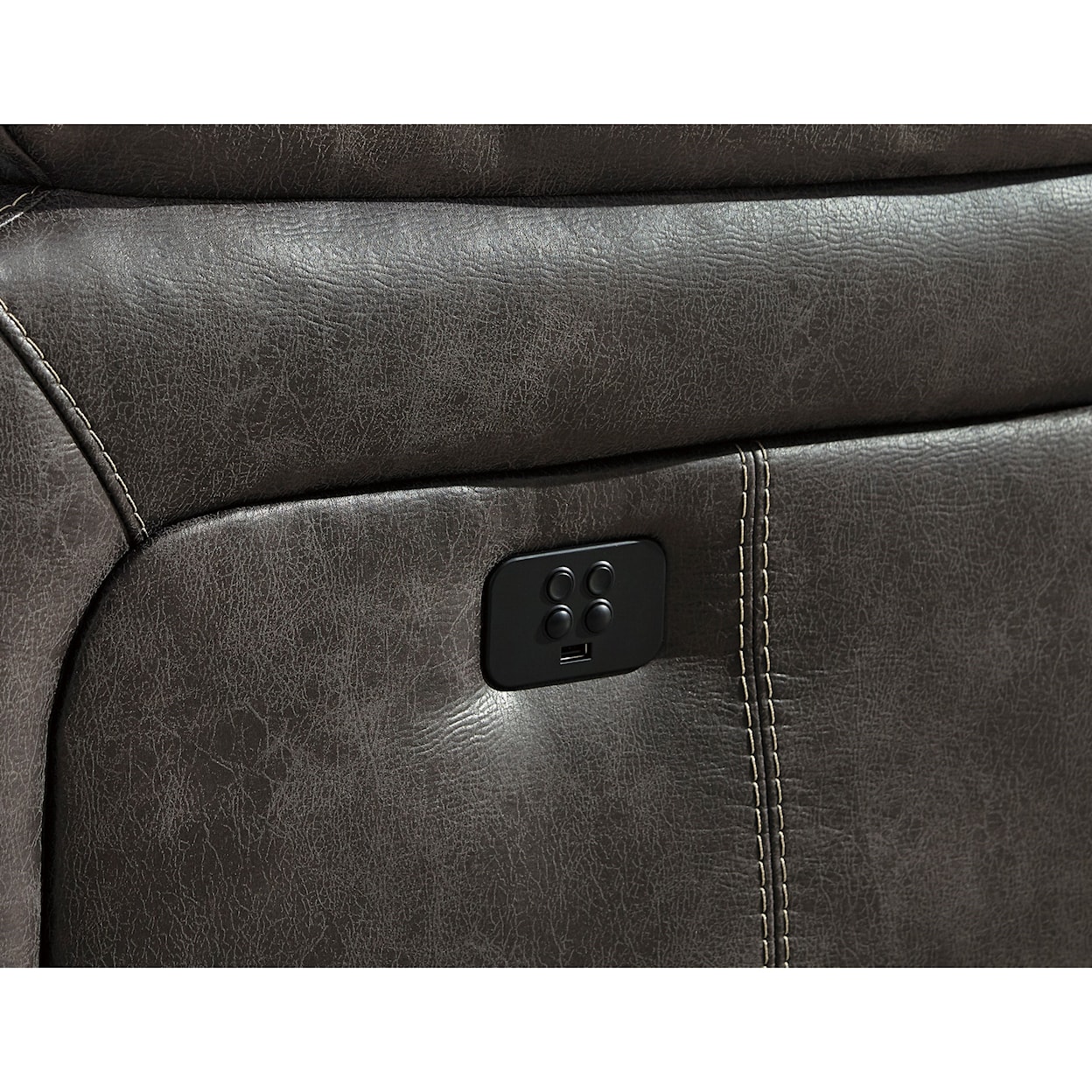 Signature Design by Ashley Dunwell Power Reclining Sofa w/ Adjustable Headrests