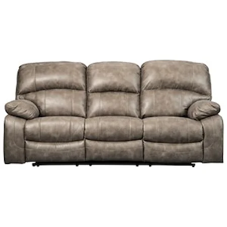 Faux Leather Power Reclining Sofa w/ Adjustable Headrests