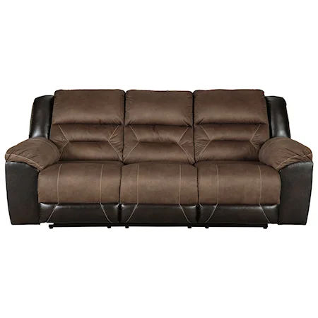 Casual Reclining Sofa with Pillow Arms