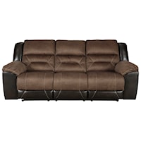 Casual Reclining Sofa with Pillow Arms