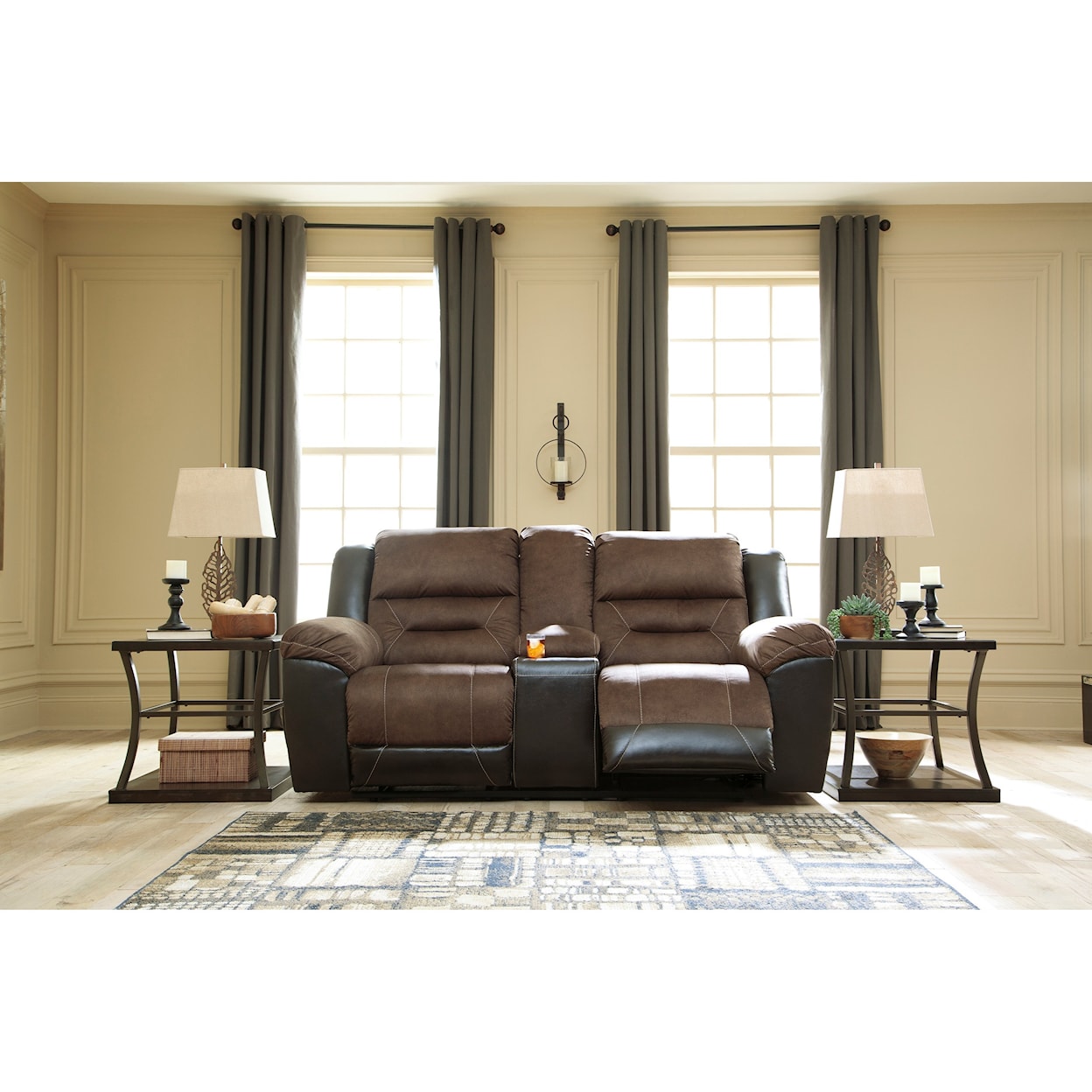 Michael Alan Select Earhart Reclining Loveseat with Console