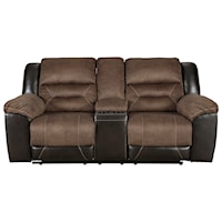 Casual Reclining Loveseat with Console