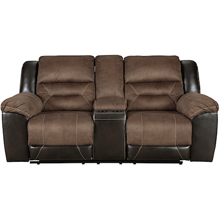 Casual Reclining Loveseat with Console