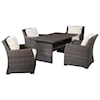 Signature Design Easy Isle Multi-Use Table & 4 Lounge Chairs