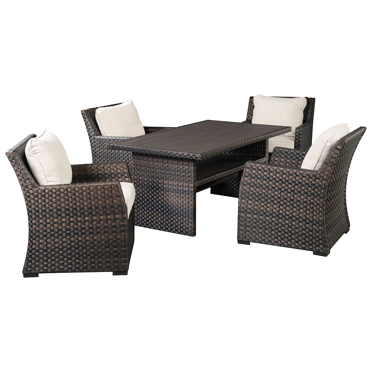 Ashley Furniture Signature Design Easy Isle Multi-Use Table & 4 Lounge Chairs