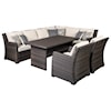 Signature Design by Ashley Easy Isle Outdoor Sectional with Table & 2 Chairs