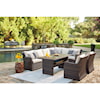 Signature Design Easy Isle Outdoor Sectional with Table & 2 Chairs