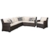 Michael Alan Select Easy Isle Outdoor Sectional with Table & 2 Chairs