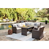 Ashley Furniture Signature Design Easy Isle Outdoor Sectional with Table & Lounge Chair
