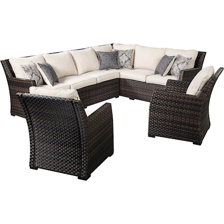 Outdoor Sectional & 2 Lounge Chairs