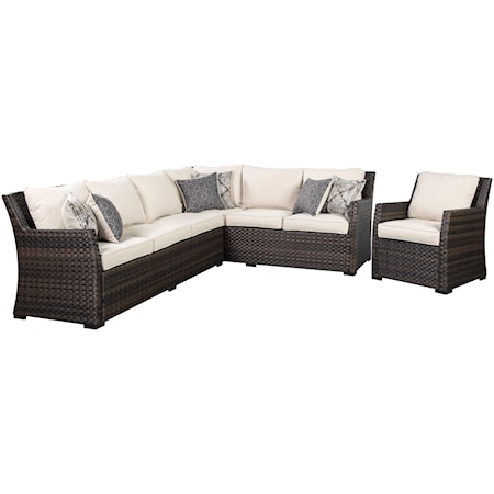 Outdoor 2-Piece Sectional &amp; Lounge Chair Set