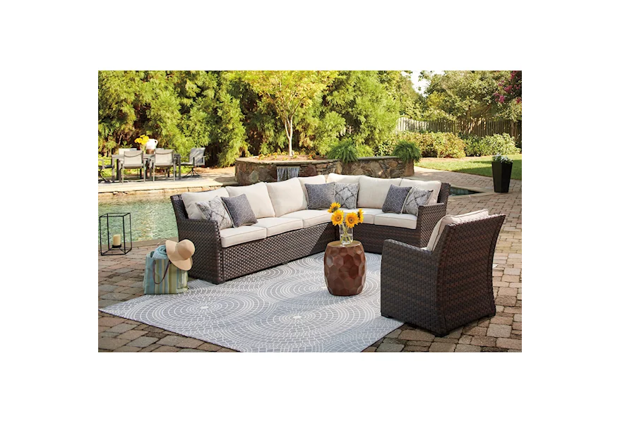Easy Isle Outdoor 2-Piece Sectional & Lounge Chair Set by Signature Design by Ashley at Darvin Furniture