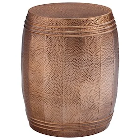 Indoor/Outdoor Accent Stool in Copper Finished Metal