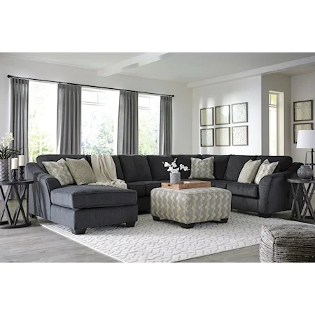 4pc Sectional and ottoman