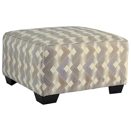 Oversized Accent Ottoman in Modern Geometric Fabric