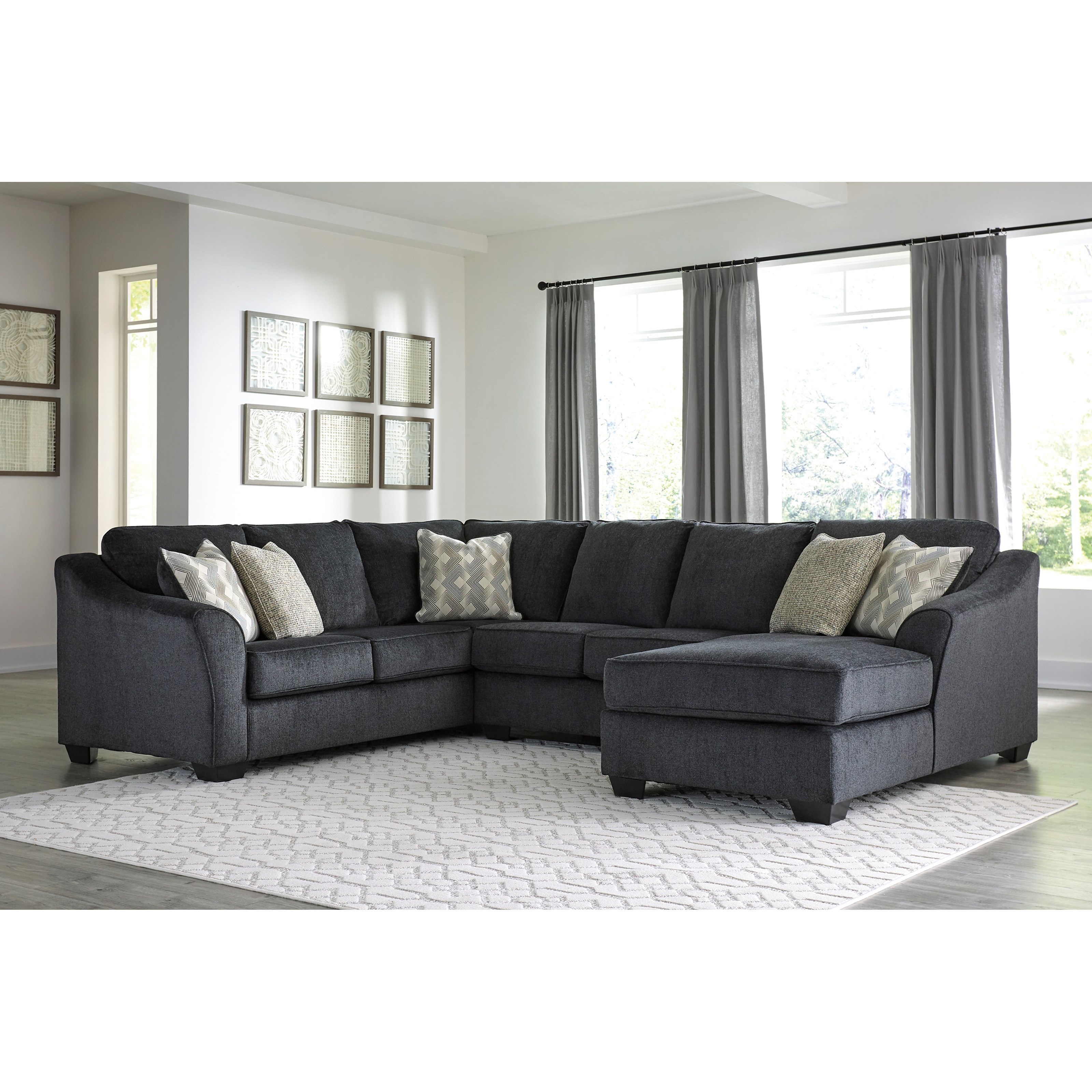 Signature Design by Ashley Eltmann 41303S6 3Piece Sectional with Right