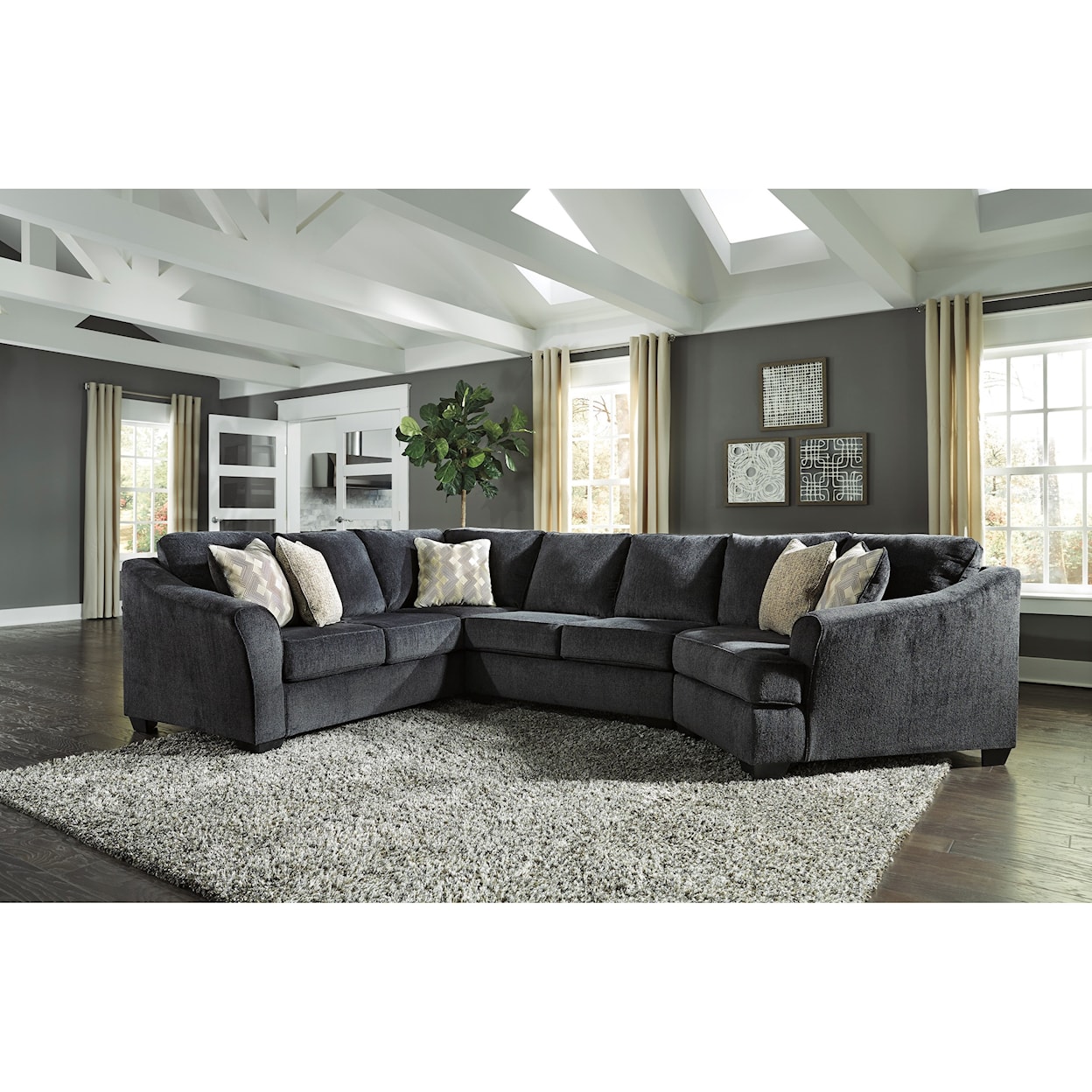 Signature Design by Ashley Eltmann 3-Piece Sectional with Right Cuddler