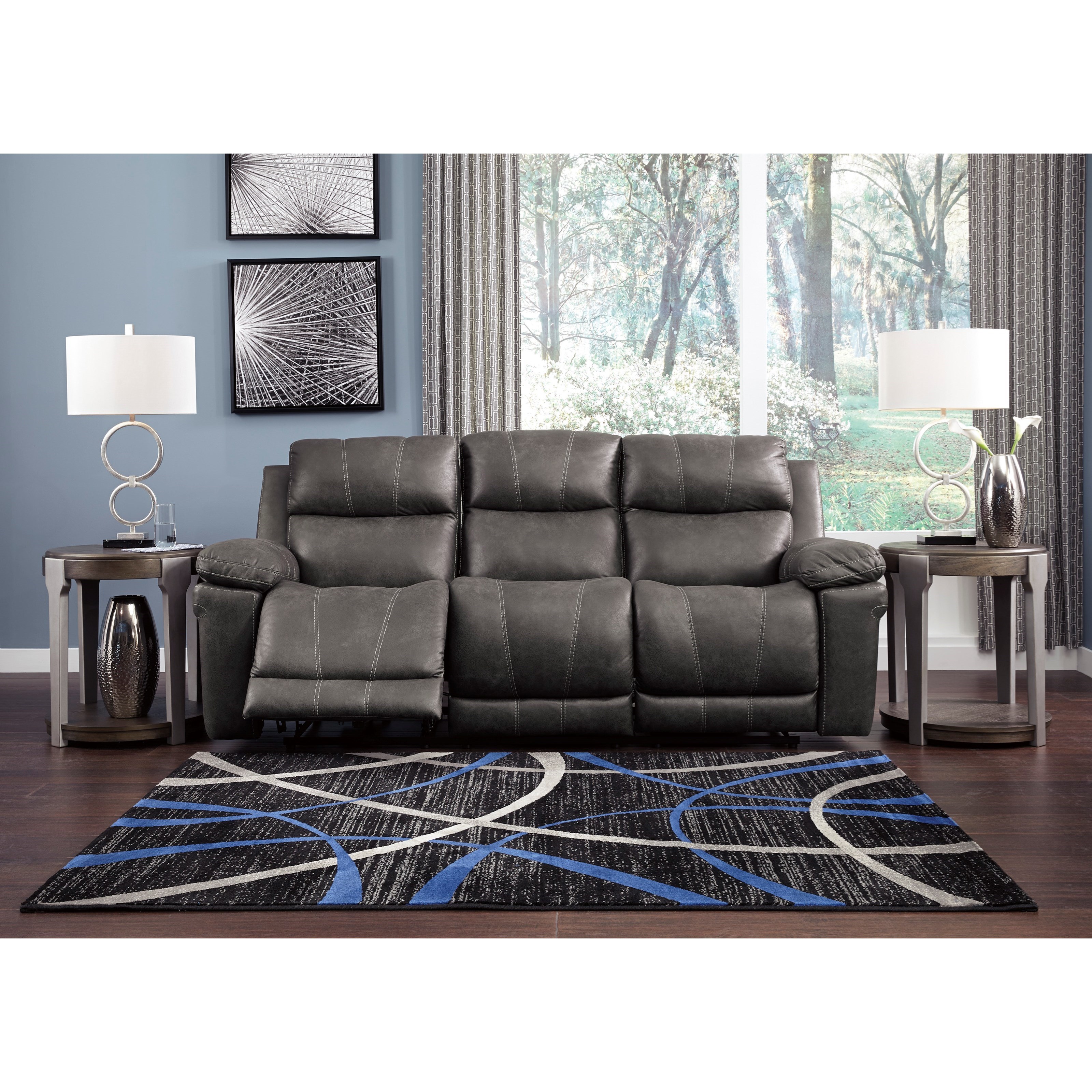 Signature Design by Ashley Erlangen 10256034 Power Reclining Sofa with Power Headrest Pilgrim Furniture City Reclining Sofa