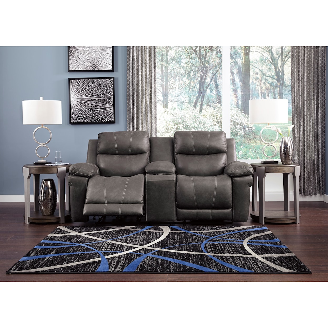 Signature Design by Ashley Erlangen Power Reclining Loveseat with Console