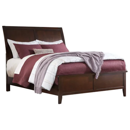 Cherry Finish King Bed with Sleigh Headboard