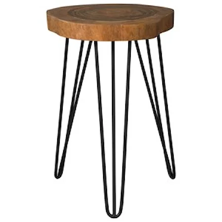 Solid Wood Accent Table with Hairpin Legs