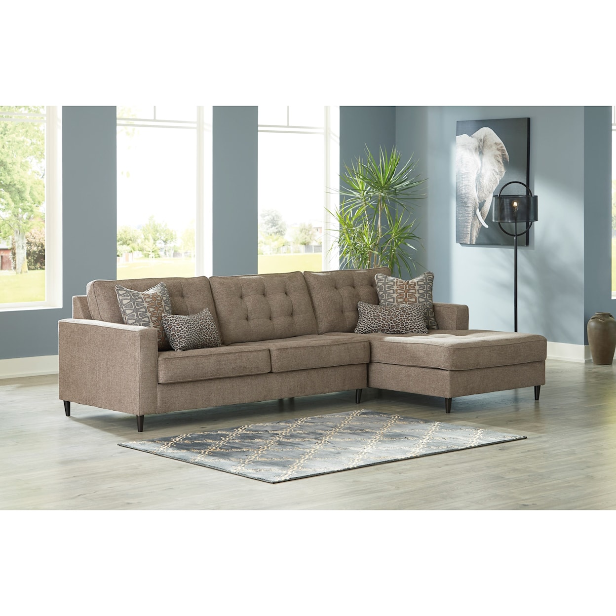 Signature Design by Ashley Furniture Flintshire 3 Seat Sectional Sofa w/ RAF Chaise