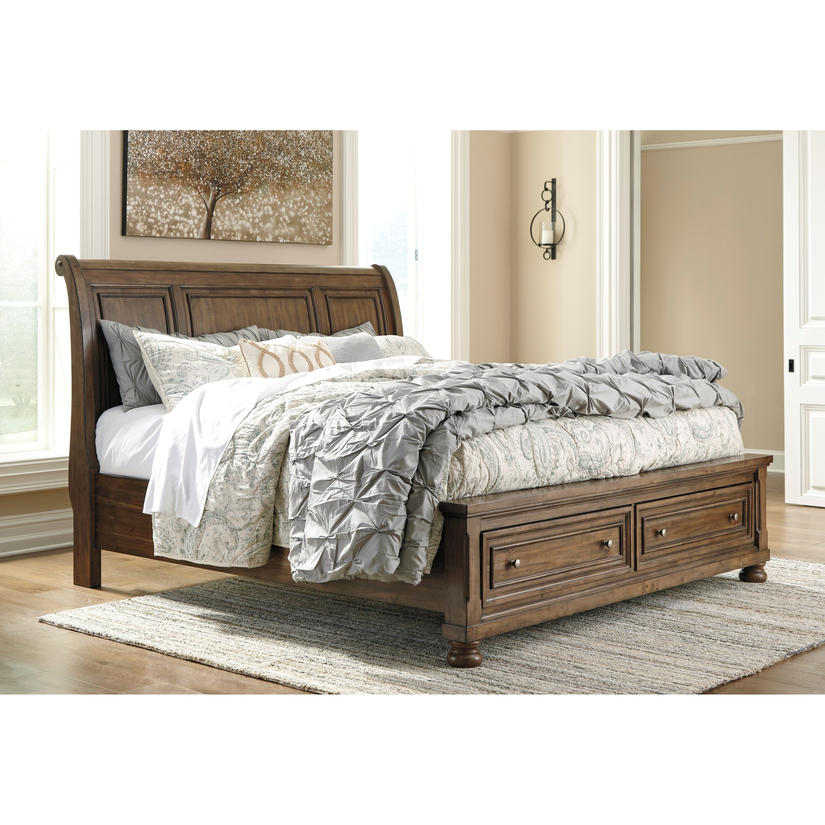 Signature Design by Ashley Flynnter B719B4 Queen Sleigh Storage Bed in