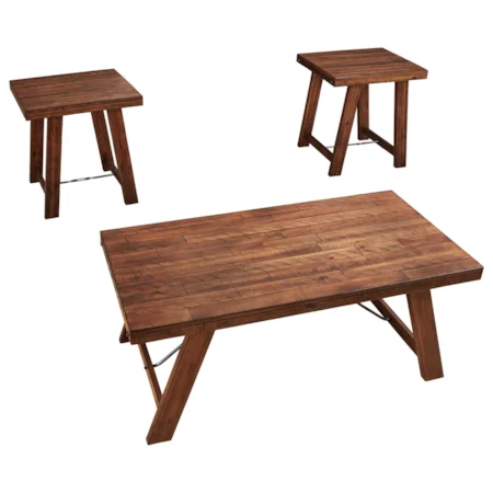 Rustic Acacia 3-Piece Occasional Table Set
