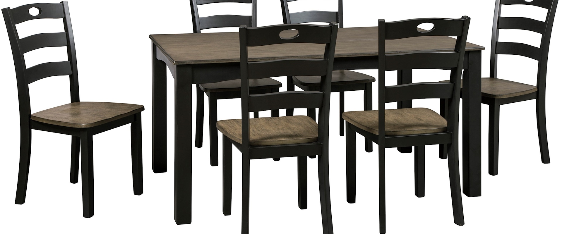 Two-Tone Finish 7-Piece Dining Room Table Set