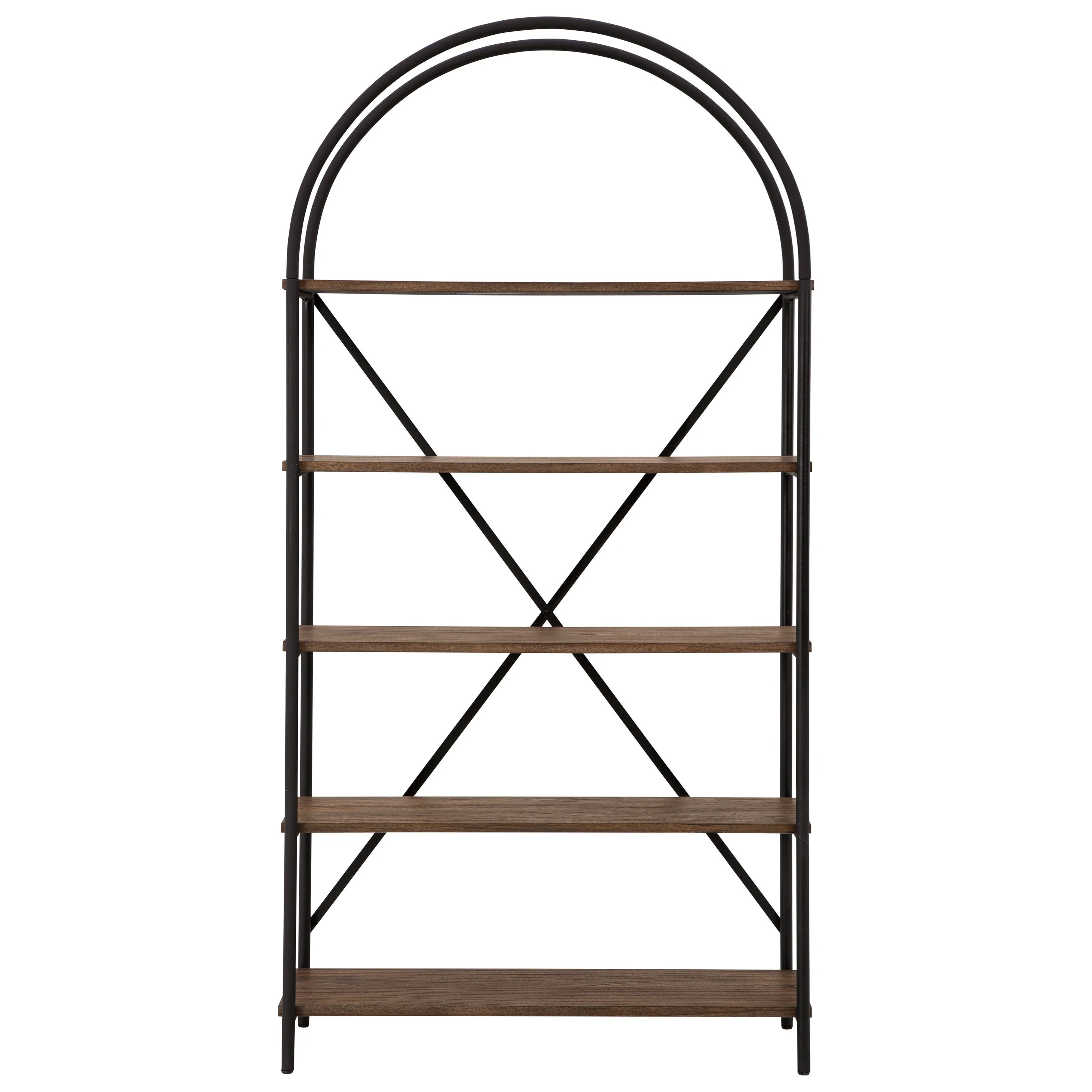 Signature Design by Ashley Galtbury A4000325 Arched Metal Bookcase with