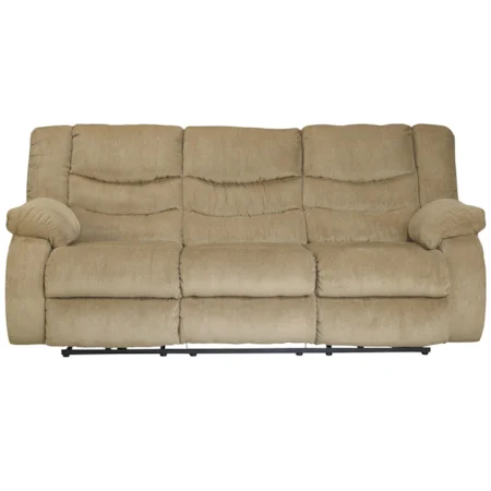 Casual Reclining Power Sofa with Pillow Arms