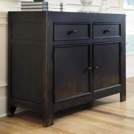 Distressed Black Accent Cabinet