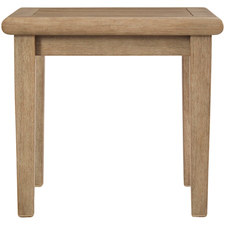 Solid Wood Eucalyptus Square End Table