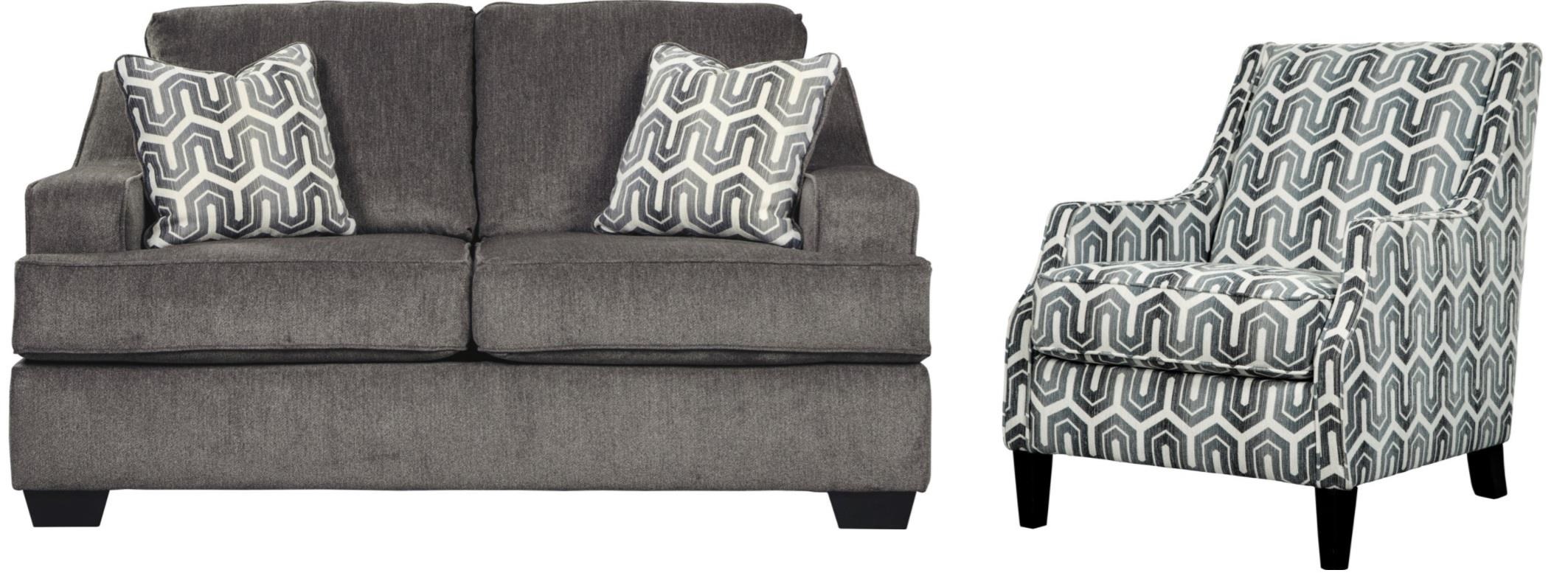 Ashley Furniture Signature Design Gilmer 65603 2pc LS AC Love Seat and Accent Chair Del Sol Furniture Stationary Living Room Groups