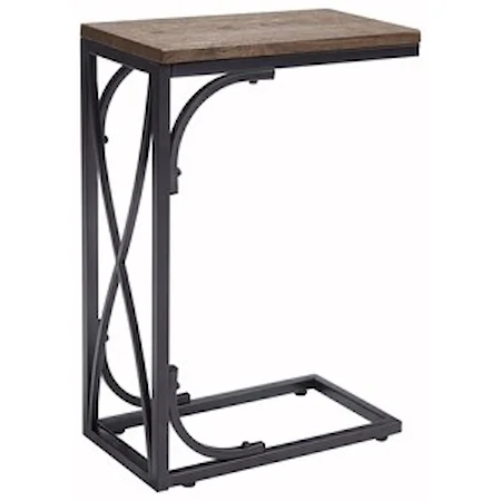 C-Table Chair Side End Table with Metal Base