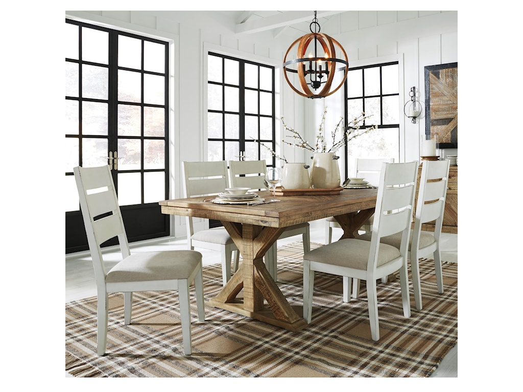 Signature Design by Ashley Grindleburg 7 Piece Rectangular Table and ...