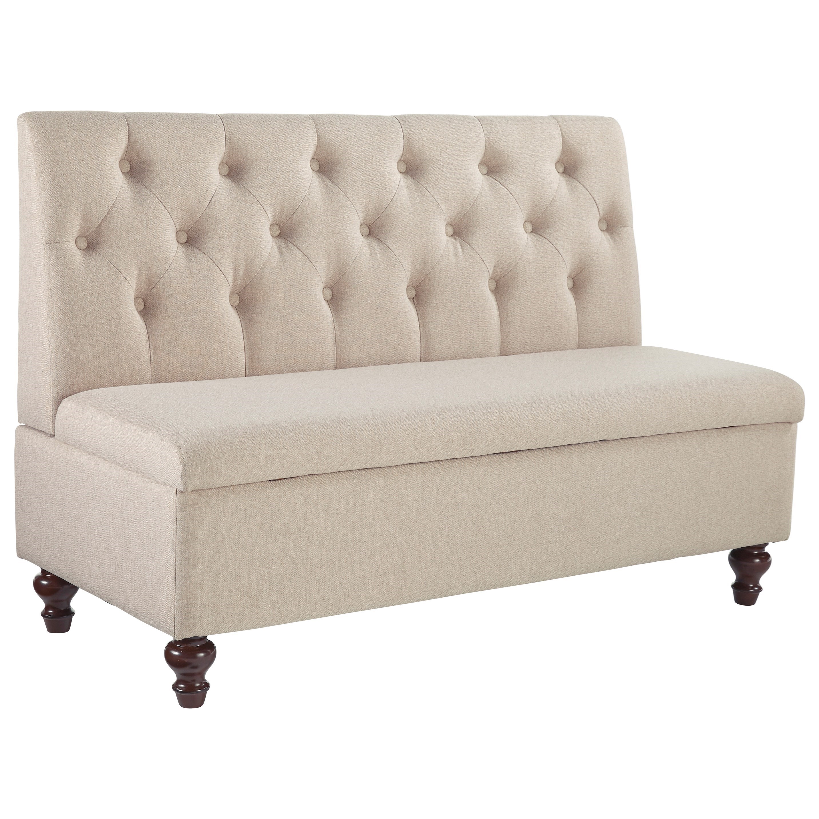 Signature Gwendale Tufted Armless Accent Bench with Storage and
